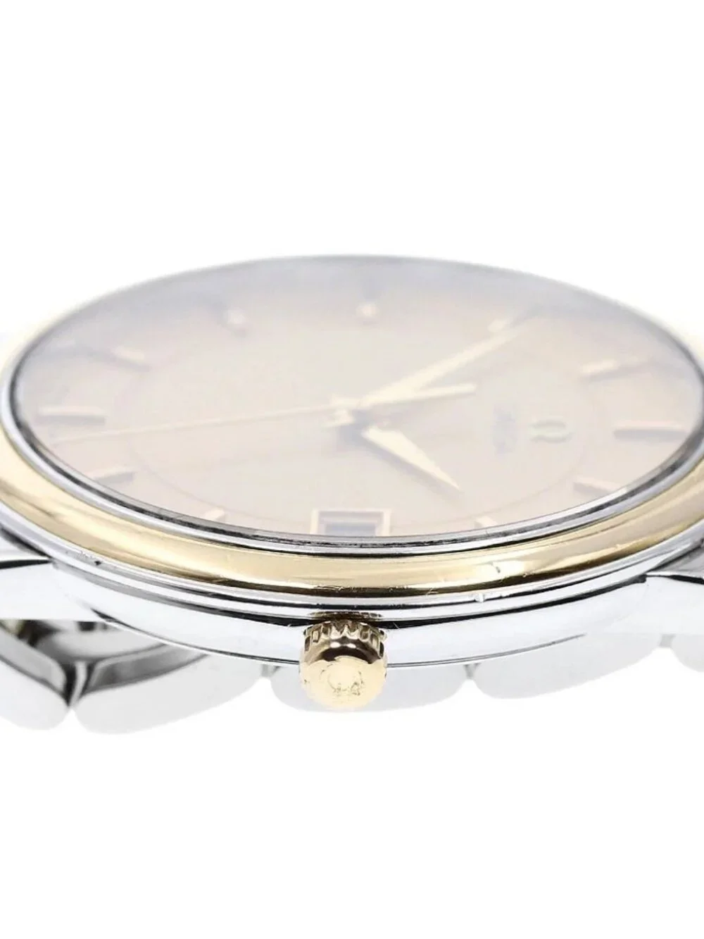 OMEGA De Ville Prestige 4310.11 YG bezel date gold Dial Quartz Men's_967177